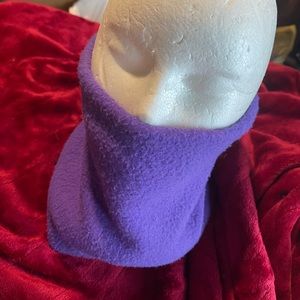 Hat/neck gaiter vintage fleece thick acrylic warm soft purple unisex